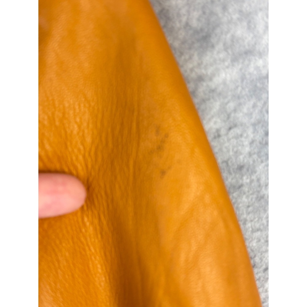 Vintage 70s Leather Jacket Womens S Driving‎ Western Yellow *Read - Picture 11 of 16